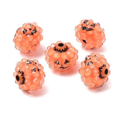 Halloween Opaque Acrylic & Resin Rhinestone Beads RB-CBA95A4-01B-1