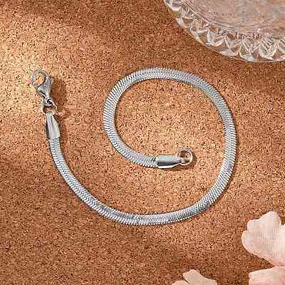Tarnish Resistant 304 Stainless Steel Herringbone Chain Bracelets BJEW-P236-15P-1