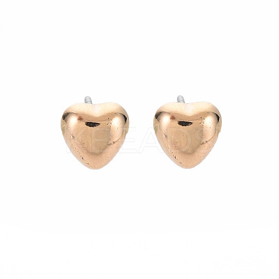 Heart Stud Earrings for Women EJEW-S213-02A-01G-RS-1