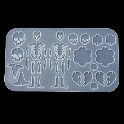 Halloween Theme Silicone Pendant Molds DIY-Q030-05B-1