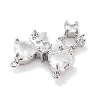Brass Micro Pave Clear Cubic Zirconia Pendants ZIRC-L104-009P-1