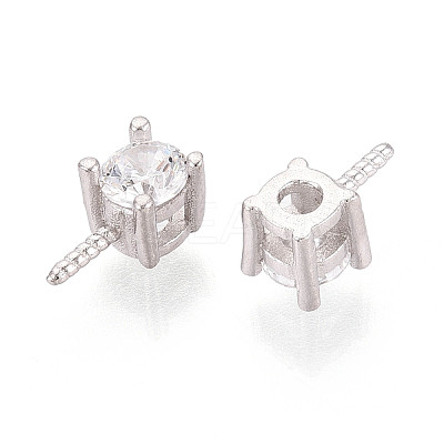 925 Sterling Silver & Clear Cubic Zirconia Peg Bails STER-T008-72S-1