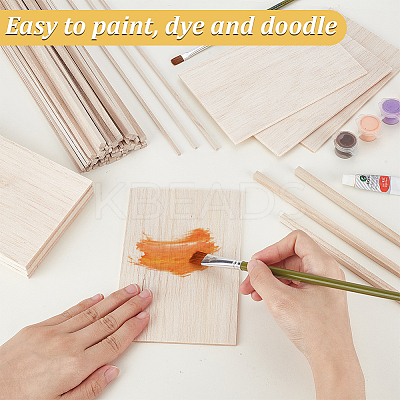 180Pcs 2 Styles Wooden Craft Sticks AJEW-GA0008-63-1