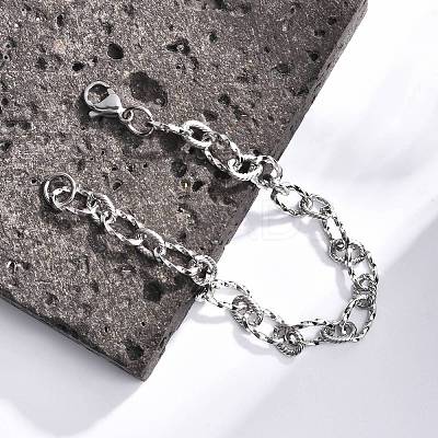 Tarnish Resistant 304 Stainless Steel Figaro Chain Bracelets BJEW-P237-24P-1