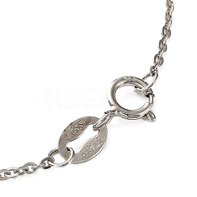 Rhodium Plated 925 Sterling Silver Cable Chains Necklace Makings STER-B001-03P-A-1