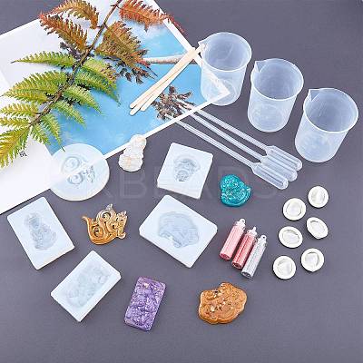 Buddhaist DIY Pendant Silicone Molds Kits DIY-OC0002-86-1
