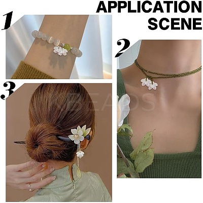 300Pcs 3 Styles Transparent & Opaque Acrylic Flower Bead Caps MACR-AR0001-25-1