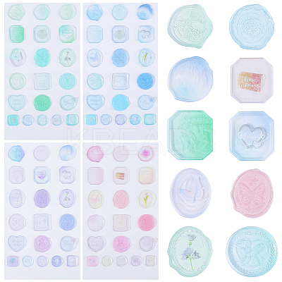 4 Sheets 4 Colors Epoxy Resin Adhesive Stickers STIC-CP0001-13-1