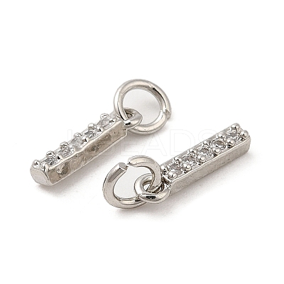 Brass Micro Pave Grade AAA Cubic Zirconia Charms LS-ZIRC-P067-11P-I-NR-1