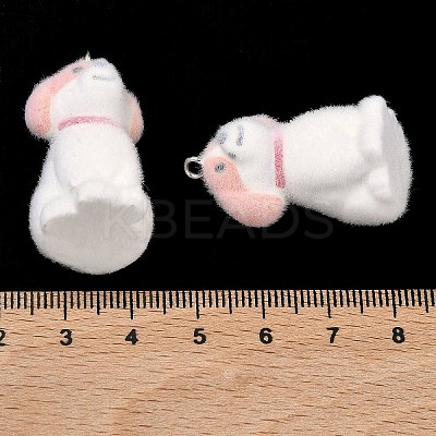 Flocking Opaque Resin Pendants RESI-F064-A03-1