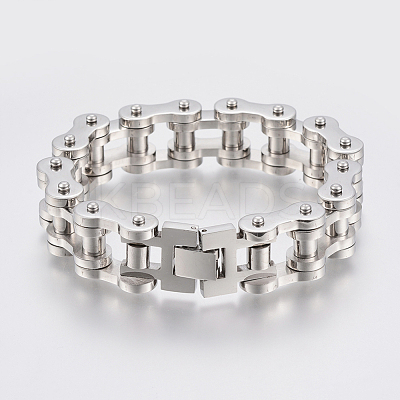 Tarnish Resistant Men's 201 Stainless Steel Bracelets BJEW-H569-20MM-A-1