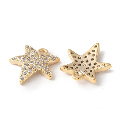 Brass Micro Pave Clear Cubic Zirconia Pendants KK-Q031-29G-1