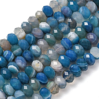 Natural Banded Agate/Striped Agate Beads Strands G-E605-A02-02B-1