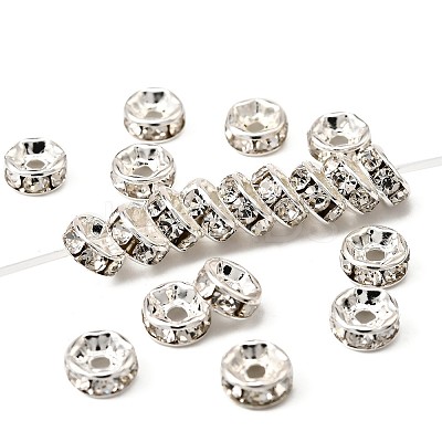 Brass Grade A Rhinestone Spacer Beads RB-A014-Z6mm-01S-1