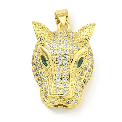 Brass Micro Pave Clear Cubic Zirconia Pendants KK-K354-21G-1