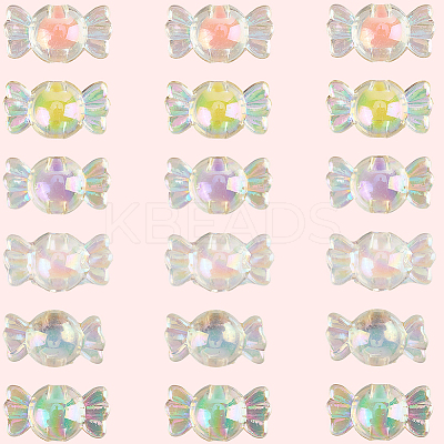 300Pcs 6 Colors Transparent Acrylic Beads TACR-PA0001-01-1
