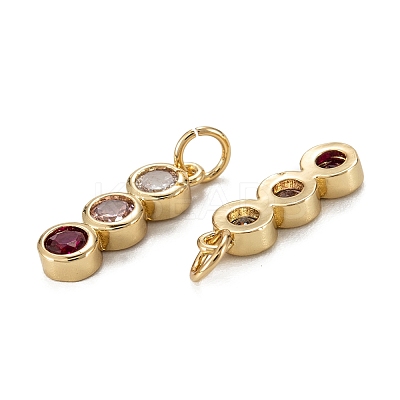 Brass Cubic Zirconia Pendants X-ZIRC-C024-15G-1
