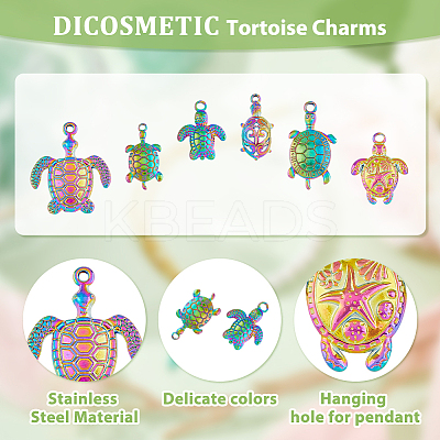 24Pcs 6 Style Alloy & Stainless Steel Pendants STAS-DC0014-71-1