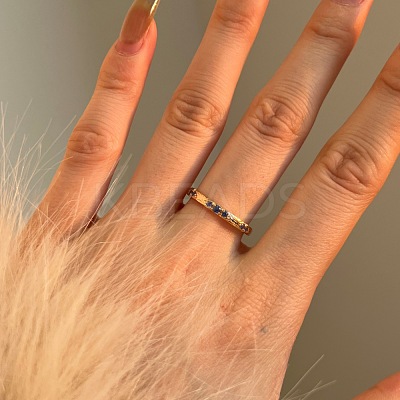 925 Sterling Silver Micro Pave Cubic Zirconia Finger Rings for Women RJEW-F180-04G-1