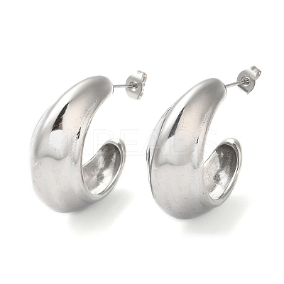Non-Tarnish 304 Stainless Steel Round Earrings EJEW-K244-30P-1