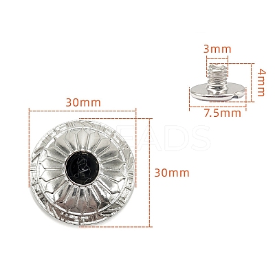Alloy Decorative Buttons PW-WG1200D-30-1