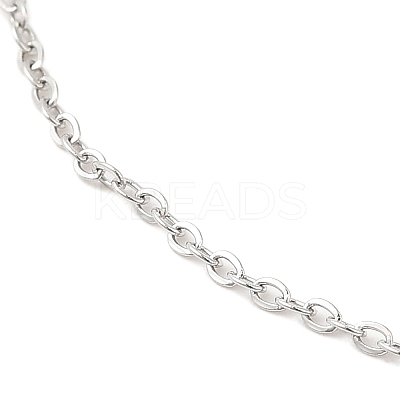 Non-Tarnish 304 Stainless Steel Cable Chain Necklace for Women NJEW-G104-03P-1