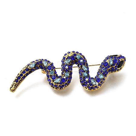 Snake Rhinestones Pins JEWB-M051-03G-1