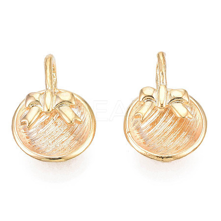 Brass Half Round Cuff Earrings with Bowknot for Women KK-N216-351-1