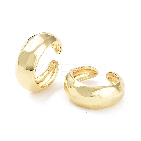 Brass Open Cuff Rings for Women X-RJEW-D016-08G-1