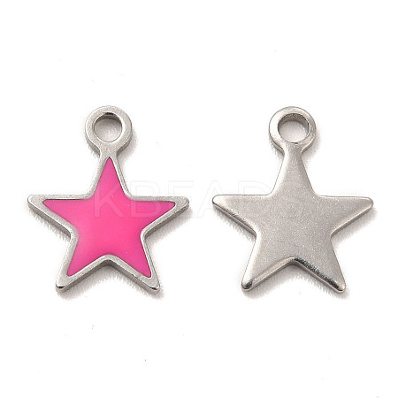 304 Stainless Steel Enamel Pendants STAS-M308-13P-02-1