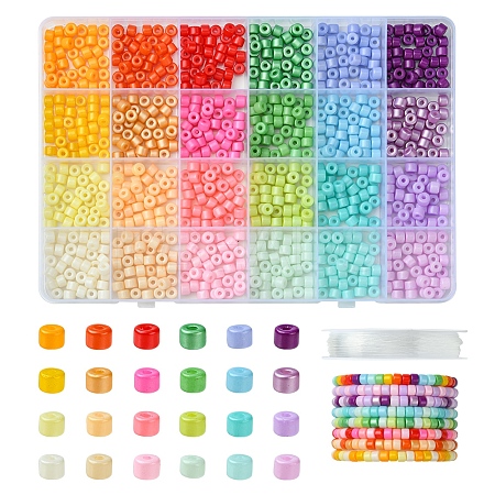 DIY Column Baking Paint Glass Seed Beads Bracelets Making Kits SEED-FS0001-39-1