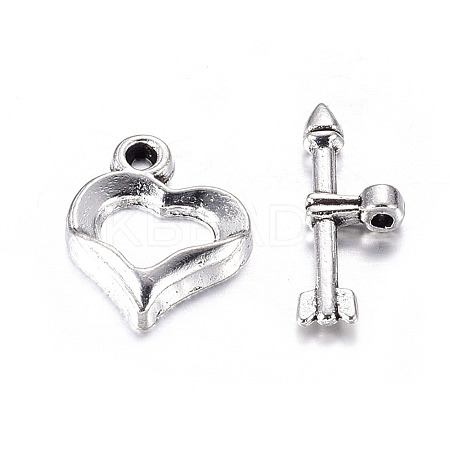 Tibetan Style Heart Toggle Clasps LS-LF1109Y-NF-1