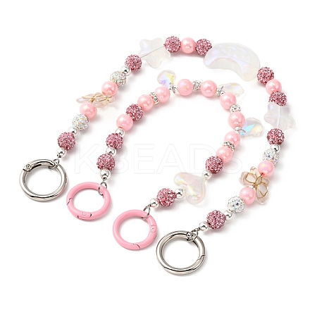 Heart & Moon & Star Acrylic Beaded Bag Straps AJEW-BA00109-1