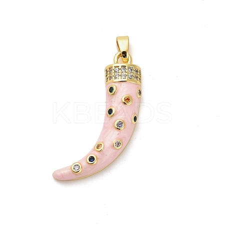 Brass Micro Pave Cubic Zirconia Pendants KK-M314-10G-01-1