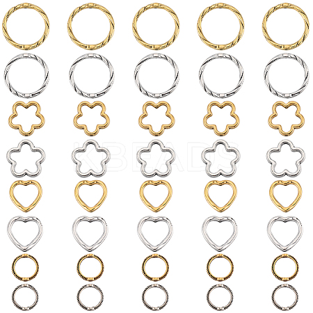 96Pcs 8 Styles Tibetan Style Alloy Bead Frames FIND-SC0008-86-1