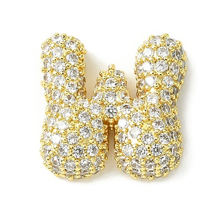 Rack Plating Brass Clear Cubic Zirconia Pendants KK-S378-01G-W-1