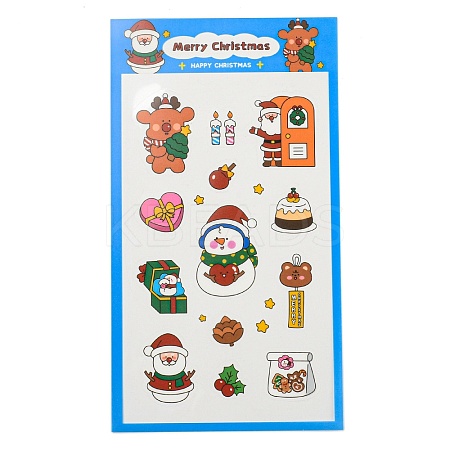 Christmas Theme PET Plastic Stickers AJEW-Q151-01B-1