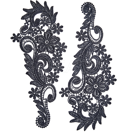 Polyester Embroidery Flower Lace Appliques LS-DIY-WH0409-62-1