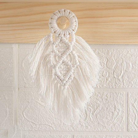 Cotton Rope Macrame Woven Tapestry Wall Hanging MAKN-PW0001-017A-1