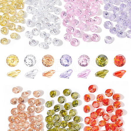 420Pcs 7 Colors Cubic Zirconia Cabochons ZIRC-PH0001-53-1
