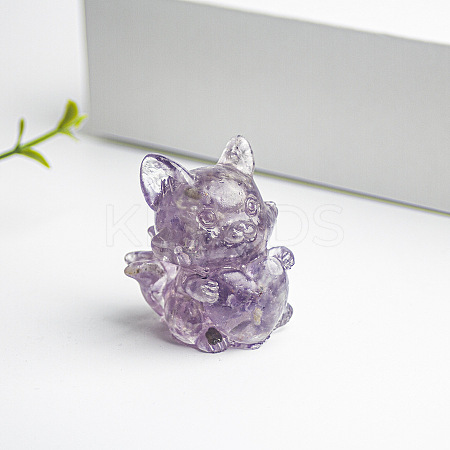 Natural Kunzite Fox Display Decorations WG88930-12-1