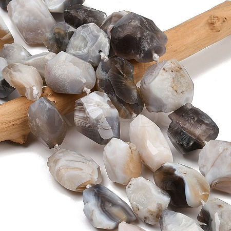Raw Rough Natural Botswana Agate Beads Strands G-S396-04A-1