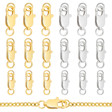 24Pcs 6 Styles Brass Lobster Claw Clasps FIND-PH0018-74-1