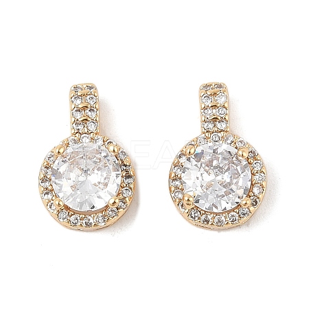Brass Micro Pave Cubic Zirconia Pendants KK-R219-25G-1