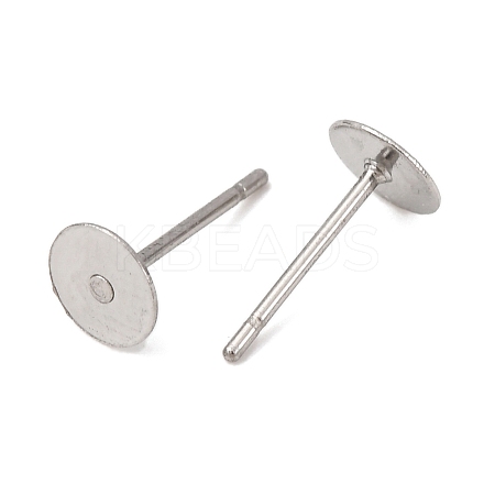 Tarnish Resistant 316 Surgical Stainless Steel Flat Round Blank Peg Stud Earring Settings LS-X-STAS-R073-06-1