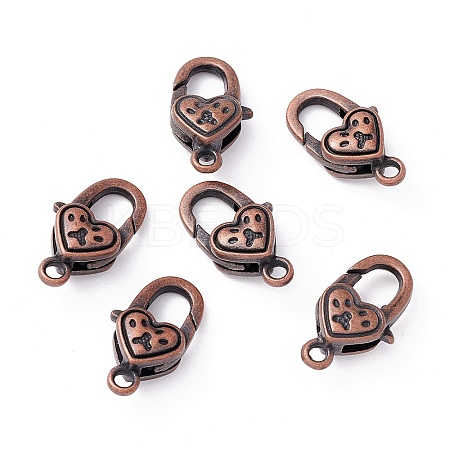 Tibetan Style Alloy Lobster Claw Clasps TIBE-T002-27R-NR-1