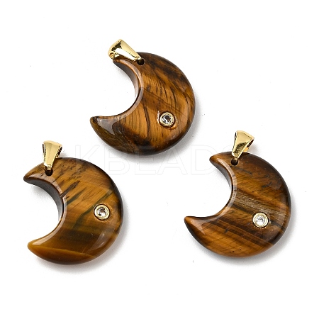Natural Tiger Eye Pendants G-A297-02G-04-1