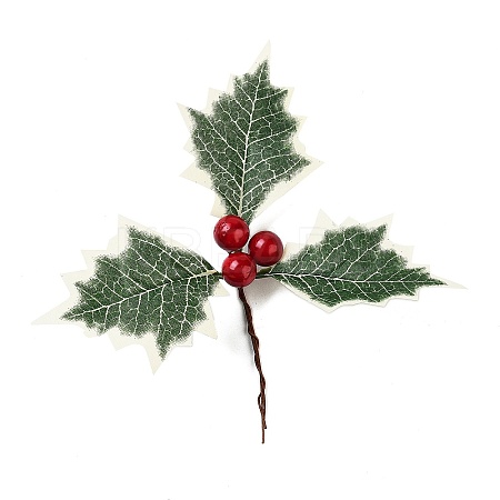 Plastic Artificial Christmas Leaf FIND-G083-01B-1