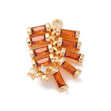 Brass Micro Pave Cubic Zirconia Pendants KK-D288-03G-1