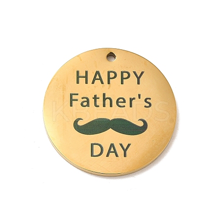Father's Day Theme 304 Stainless Steel Pendants LS-STAS-E171-02G-1